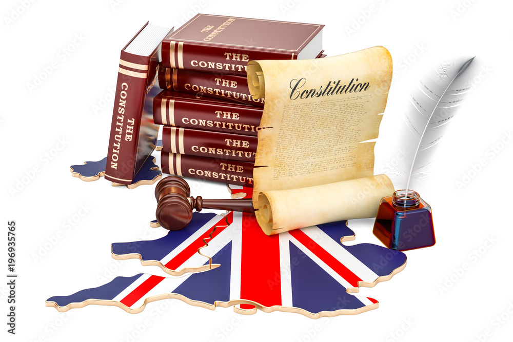 Constitution of the United Kingdom concept, 3D rendering Stock