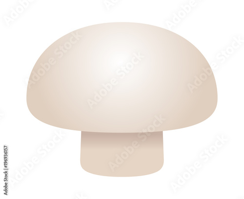Realistic agaricus bisporus edible common button mushroom or toadstool vector icon for food apps and websites