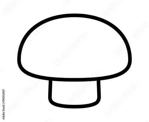 Agaricus bisporus edible common button mushroom or toadstool line art vector icon for food apps and websites
