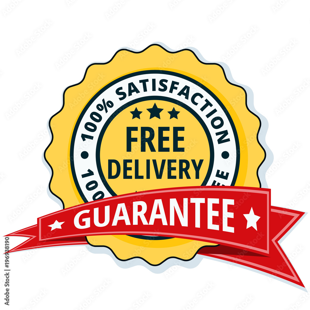 Free Delivery Guarantee label illustration Free Delivery Guarantee label illustration