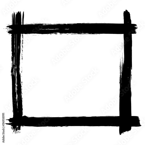 Paint brush strokes grunge black frame or border