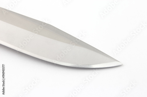 the blade of a knife on a white background