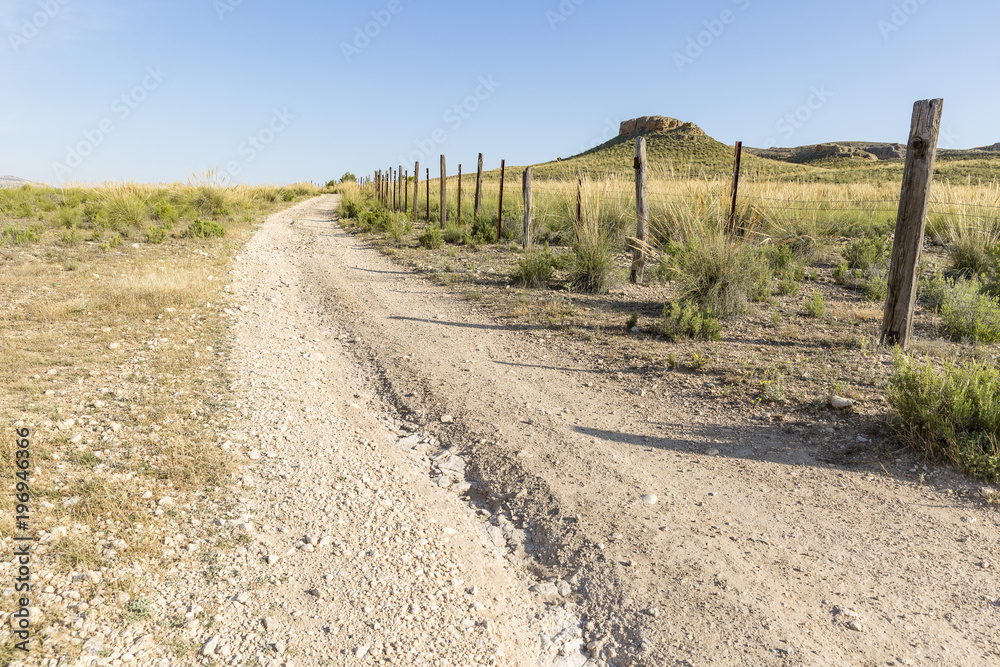 a rural path on a summer day, Yecla steppes, Murcia, Spain a rural path on a summer day, Yecla steppes, Murcia, Spain