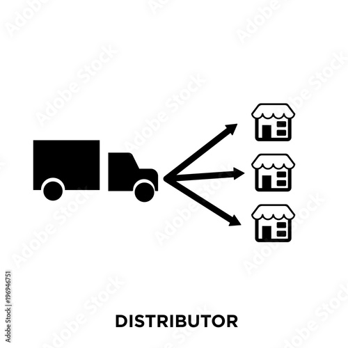 distributor icon on white background, in black, vector icon illustration