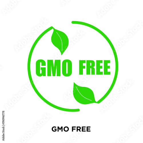 gmo free icon on white background, in green, vector icon illustration