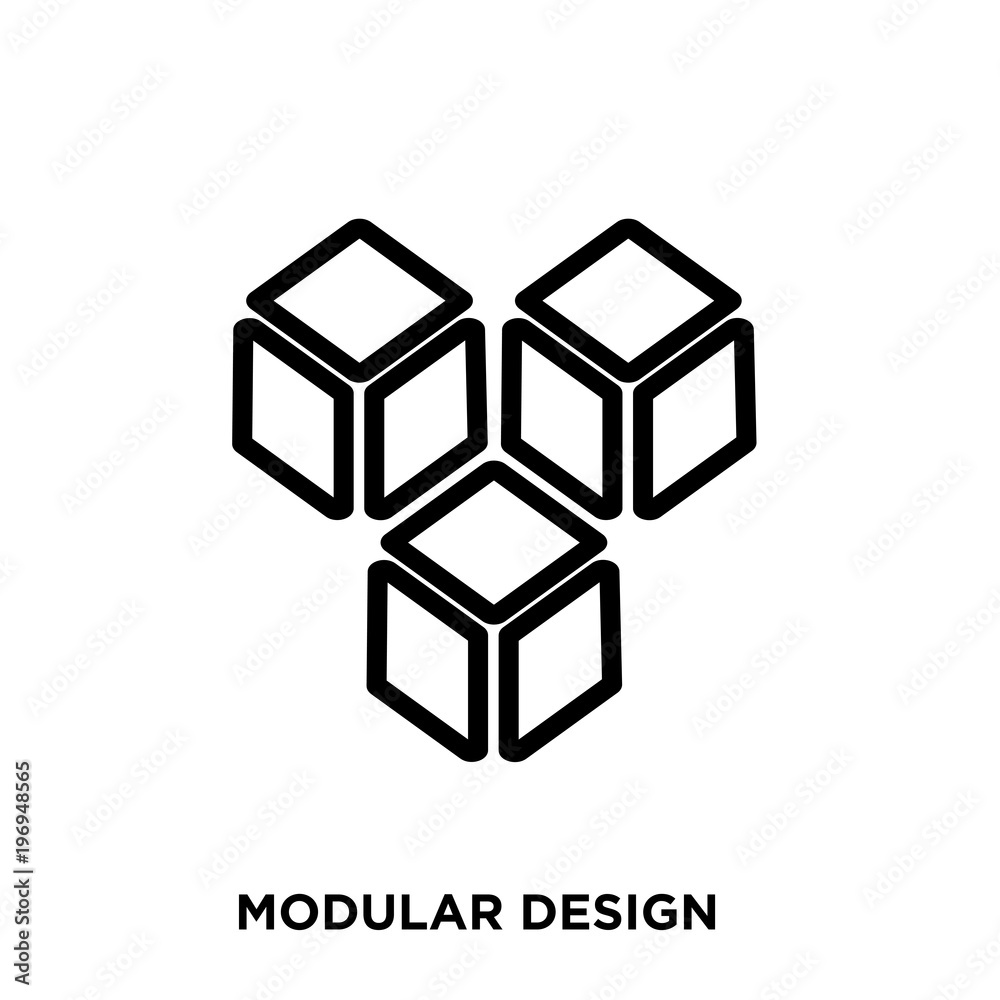 modulalr design icon on white background, in black, vector ico ...