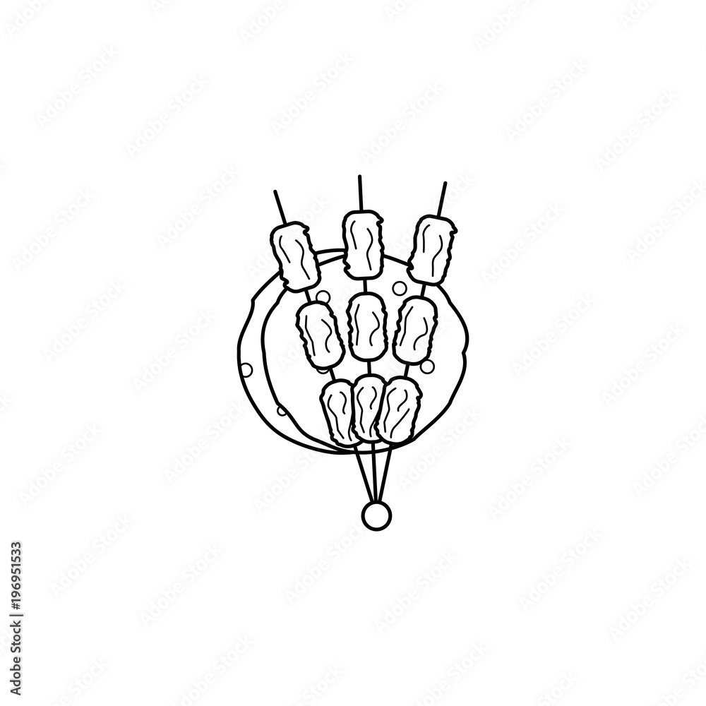Obraz premium barbecue icon. Element of Arab culture icon for mobile concept and web apps. Thin line icon for website design and development, app development. Premium icon