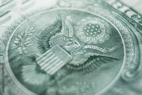 One Dollar Bill Close Up With Eagle High Quality 