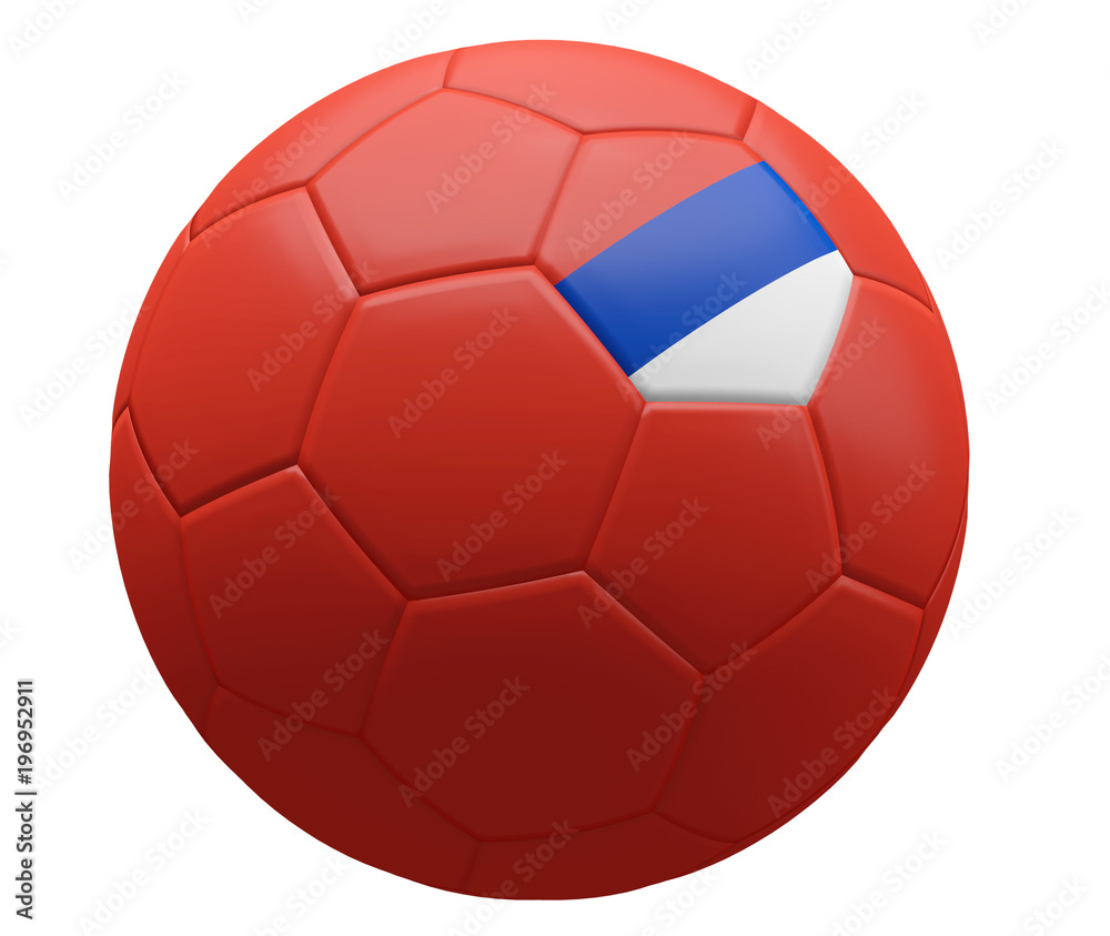 flag of Russia. russian red soccer football ball 3d rendering isolated