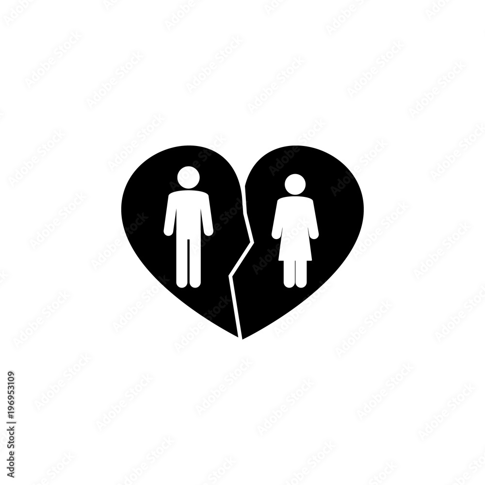 broken heart couple icon. Element of wedding and divorce elements illustration. Premium quality graphic design icon. Signs and symbols collection icon for websites, web design broken heart couple icon. Element of wedding and divorce elements illustration. Premium quality graphic design icon. Signs and symbols collection icon for websites, web design