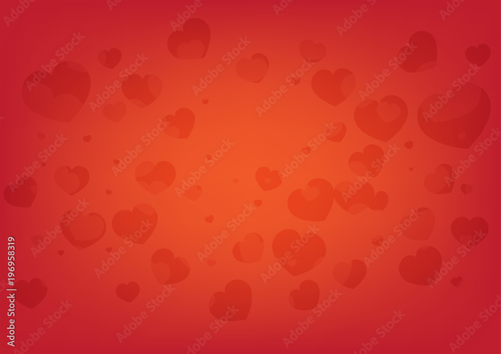 Abstract celebration heart red color background