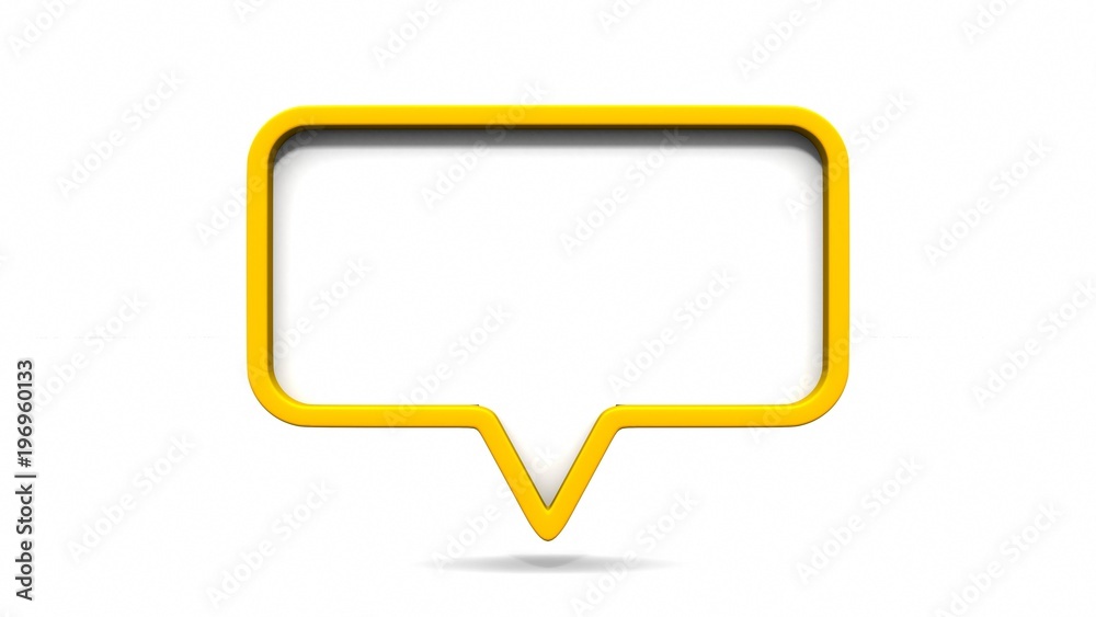 Yellow dialog speech bubbles on white background. 3D rendering Yellow dialog speech bubbles on white background. 3D rendering