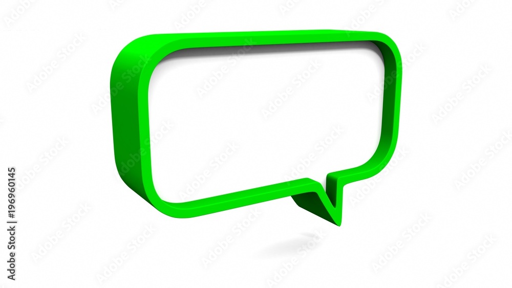 Green dialog speech bubbles on white background. 3D rendering Green dialog speech bubbles on white background. 3D rendering