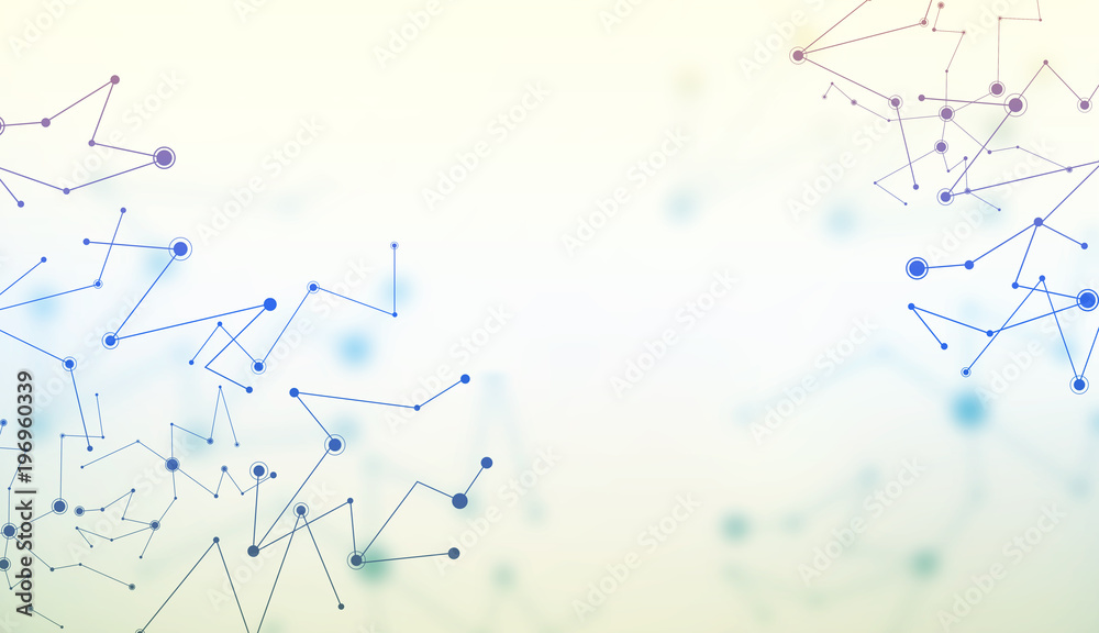 Abstract lines and connecting dots technology background
