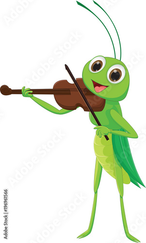 cute Grasshopper with a Violin