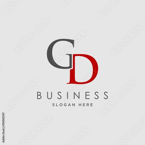 Abstract letter GD logo design vector