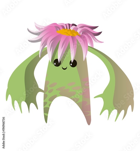 cute tiny flower nature character