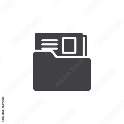 Dossier folder vector icon. filled flat sign for mobile concept and web design. The secret files simple solid icon. Symbol, logo illustration. Pixel perfect vector graphics