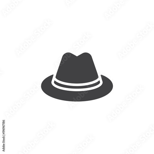 Detective hat vector icon. filled flat sign for mobile concept and web design. Classic hat simple solid icon. Symbol, logo illustration. Pixel perfect vector graphics