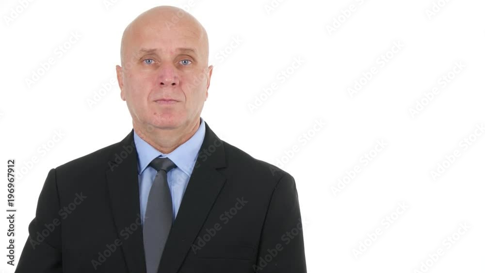 Serious Businessman Warning with a Negation Finger Sign Image with Body Language Serious Businessman Warning with a Negation Finger Sign Image with Body Language