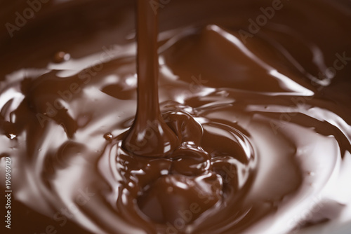 melting dark chocolate in steel bowl
