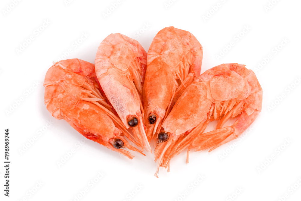 Red cooked prawn or shrimp isolated on white background Red cooked prawn or shrimp isolated on white background