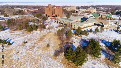 Aerial view of the University of Wisconsin Green Bay Campus in Winter.
 photo
