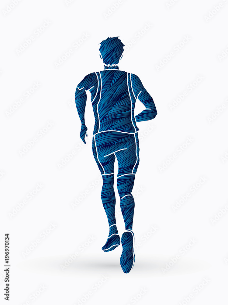 Runner jogger,Athletic Running designed using grunge brush graphic vector Runner jogger,Athletic Running designed using grunge brush graphic vector