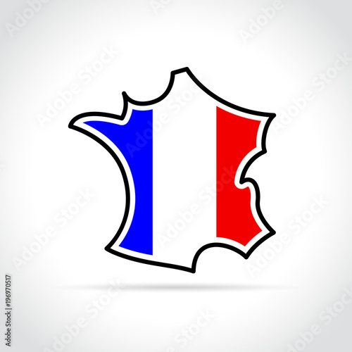 french map icon on white background