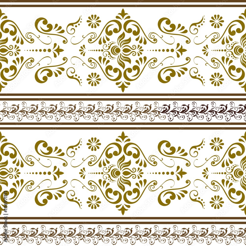 Fototapeta premium Vintage ornamental background, vector lace texture, seamless floral pattern