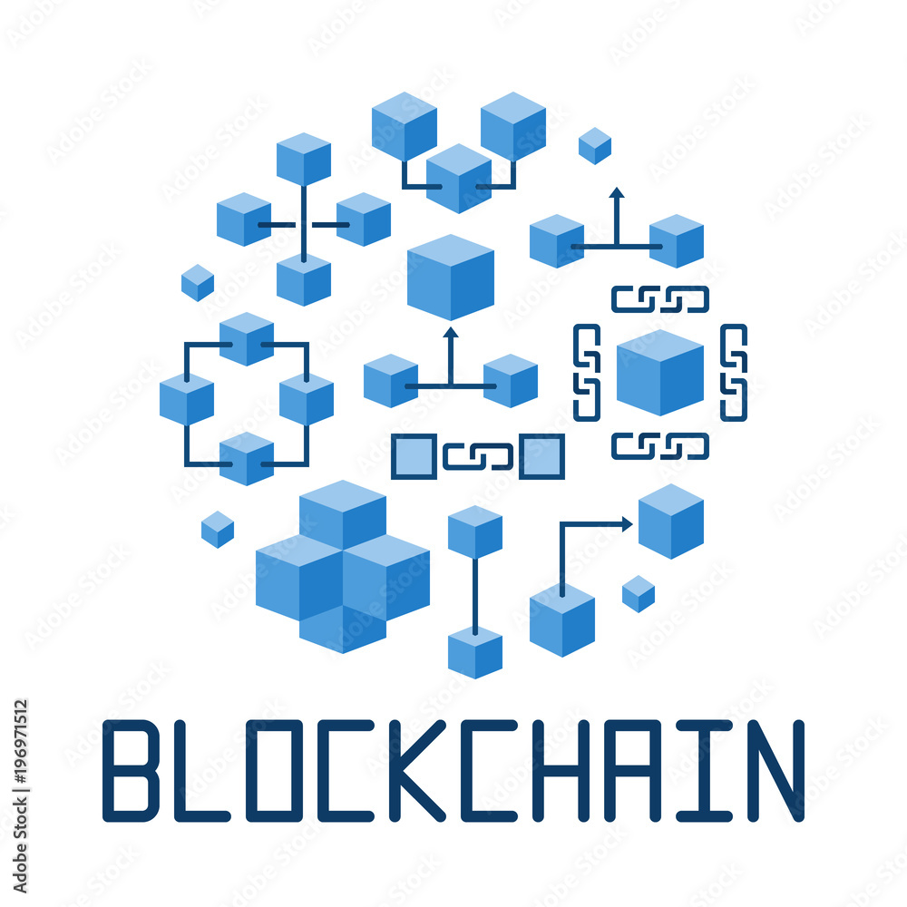 Blockchain technology in round shape vector illustration Blockchain technology in round shape vector illustration