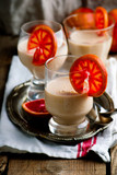 BLOOD ORANGE PANNA COTTA in to the glass