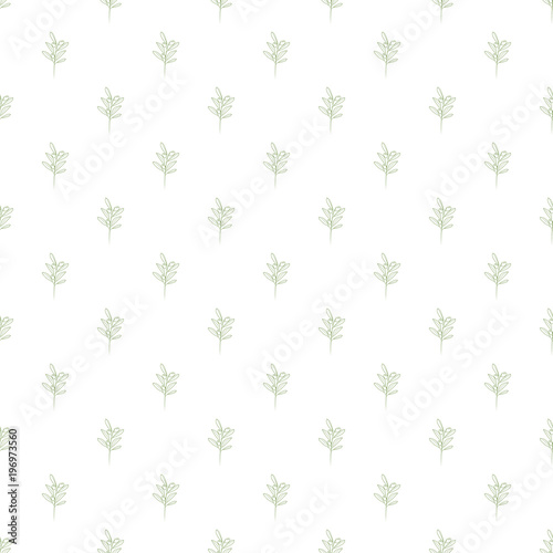 Olive branches seamless with trendy line style art pattern vector.