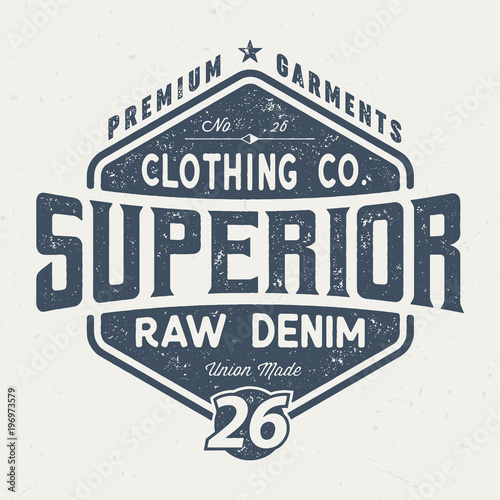 Superior Raw Denim - Vintage Tee Design For Print