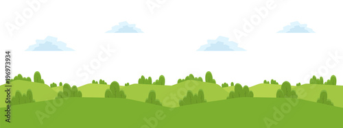 Seamless cartoon landscape for game design. Horizontal background
