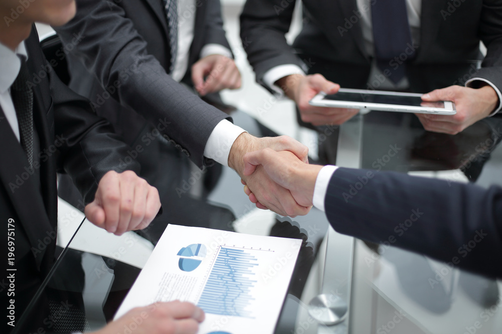 Business handshake and business people concept. Business handshake and business people concept.