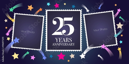 25 years anniversary vector emblem, logo