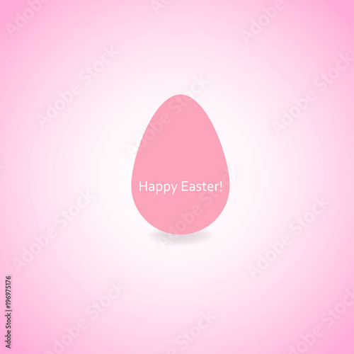 Easter greeting card. Happy Easter. Egg on a pink background. Vector illustration