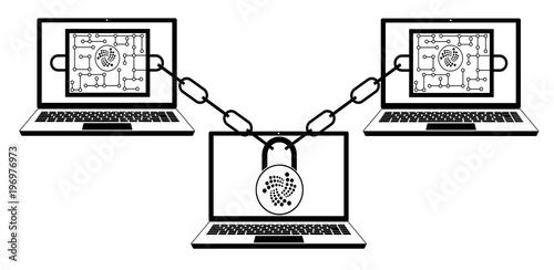 iota block chain technology ,design concept black and white