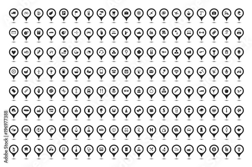 152 map icons - round