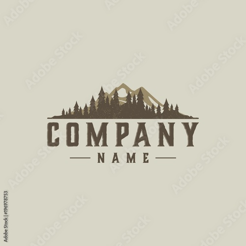 Wallpaper Mural Mountain Design Element in Vintage Style for Logotype, Label, Badge and other design. vector illustration. Torontodigital.ca