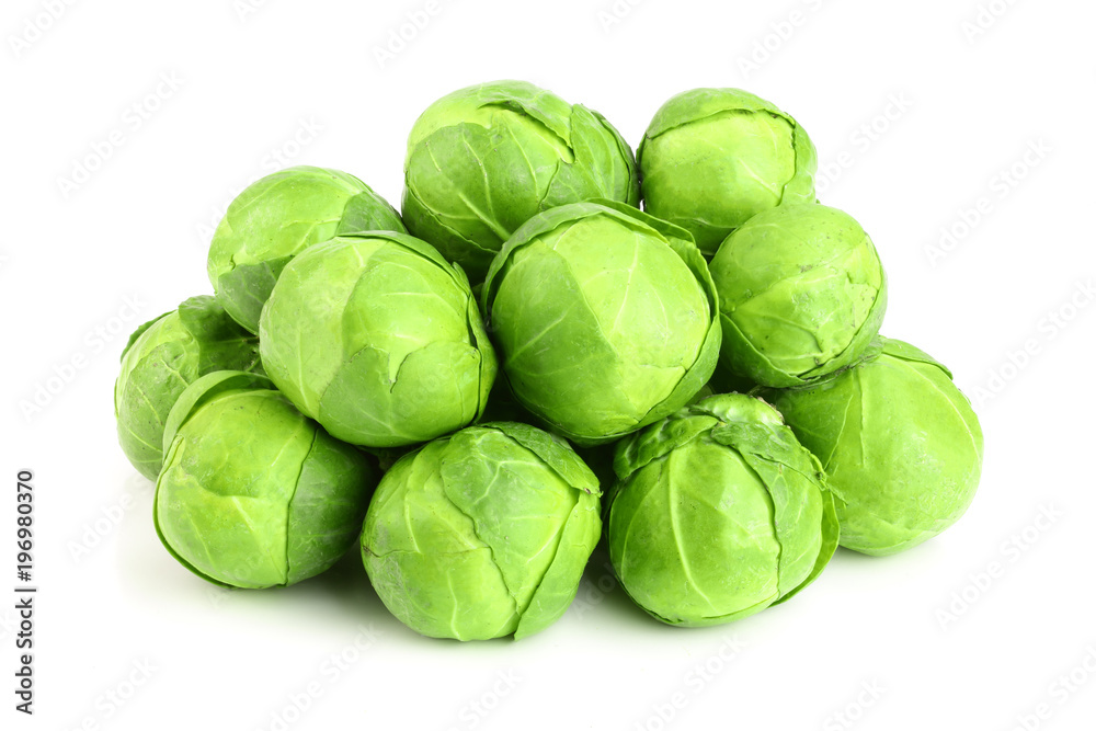 Brussels sprouts isolated on white background closeup Brussels sprouts isolated on white background closeup