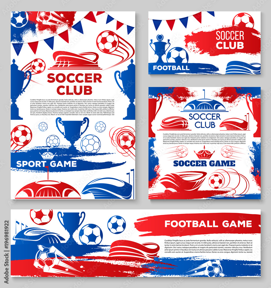 Vector soccer team football club posters