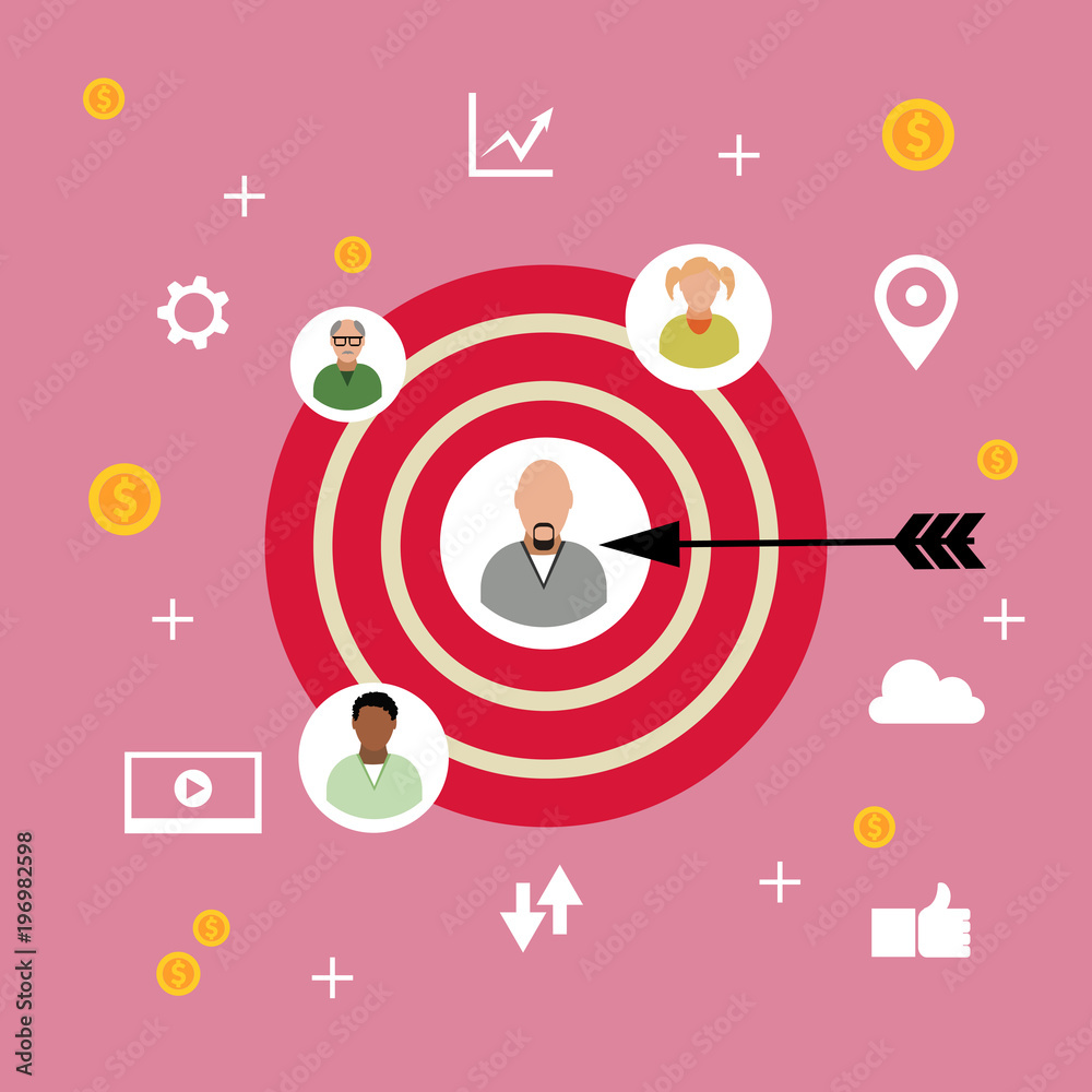 Target Customer Visuals target customer flat design eps 10 vector Stock Vector | Adobe Stock