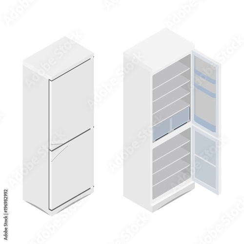 Isometric refrigerator icon