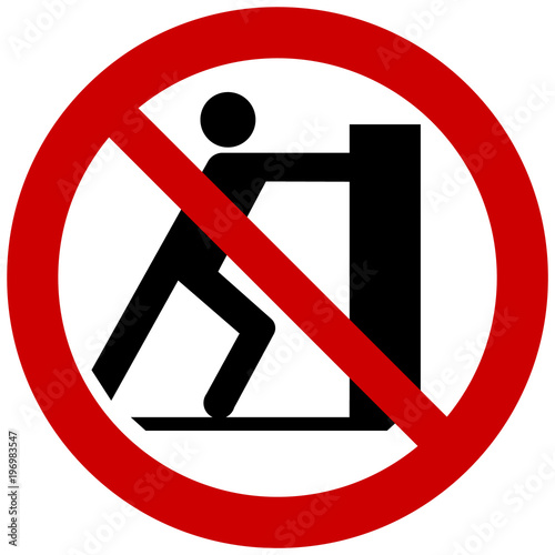 No pushing sign
