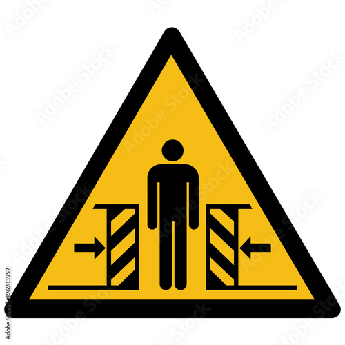 Risk of crushing sign