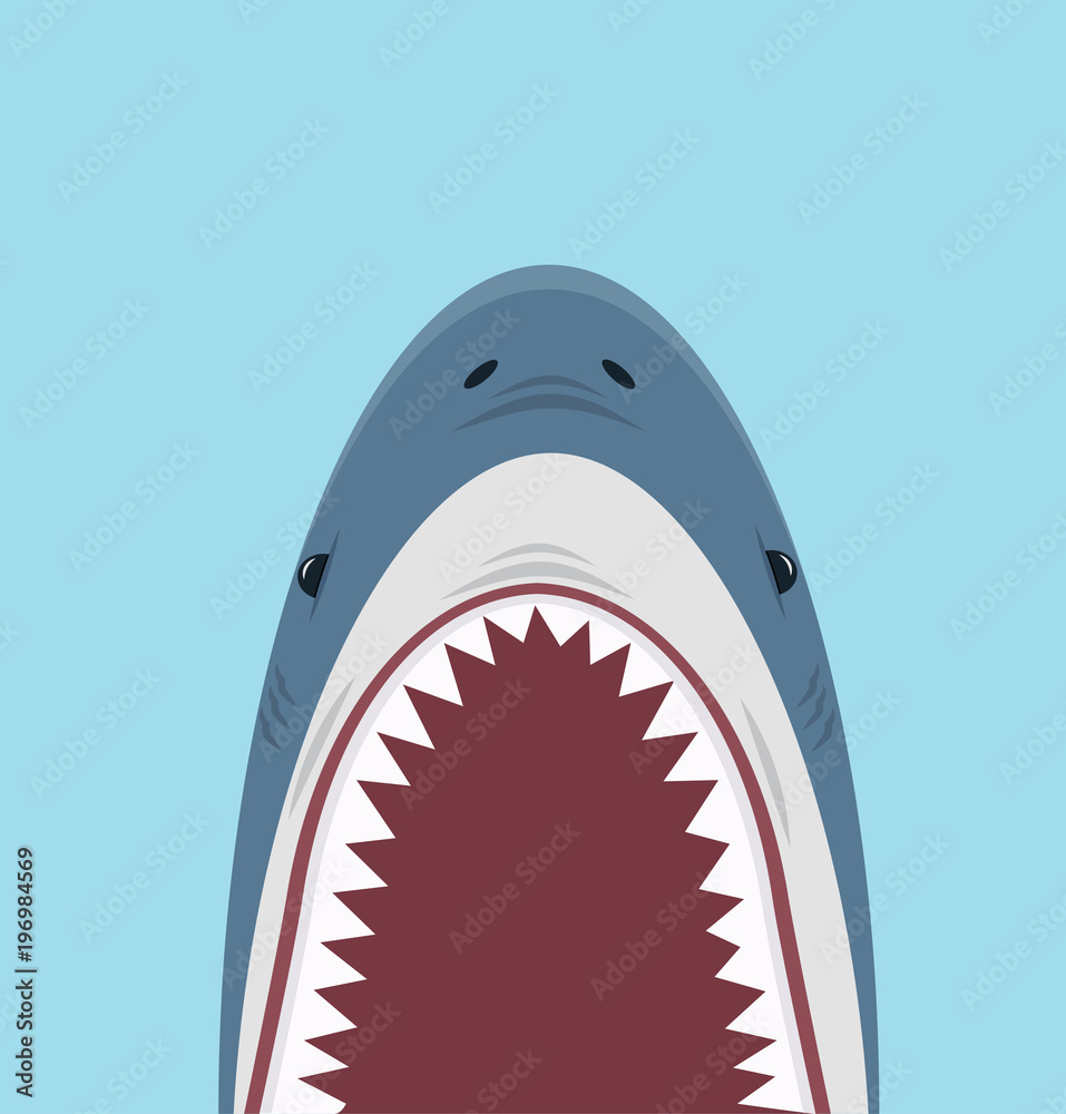 Fototapeta premium Shark open mouth vector