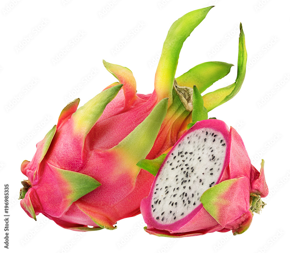 Fresh dragon fruit isolated on white background with clipping path Fresh dragon fruit isolated on white background with clipping path