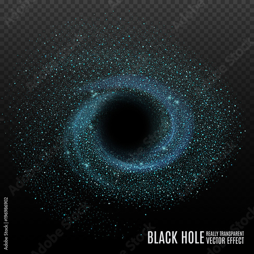 Black hole. Cosmos Black hole in space. Stars and material falls into a black hole.
